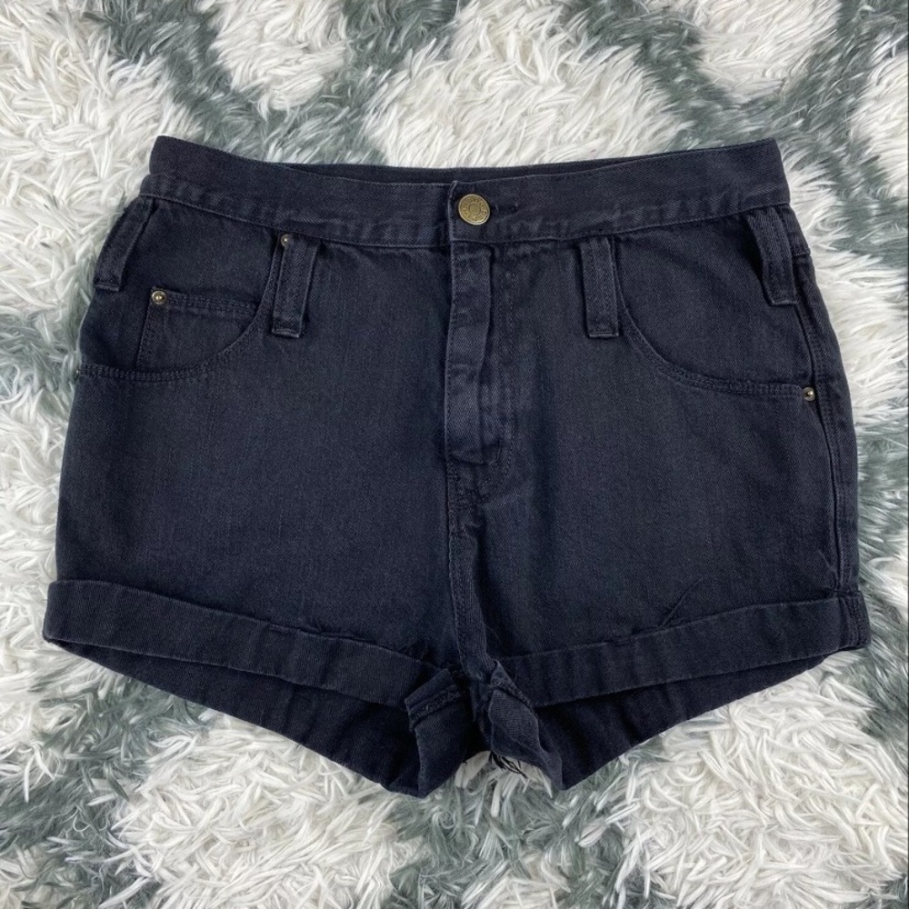 BDG Womens Roll Up Shorts Size 27 Black